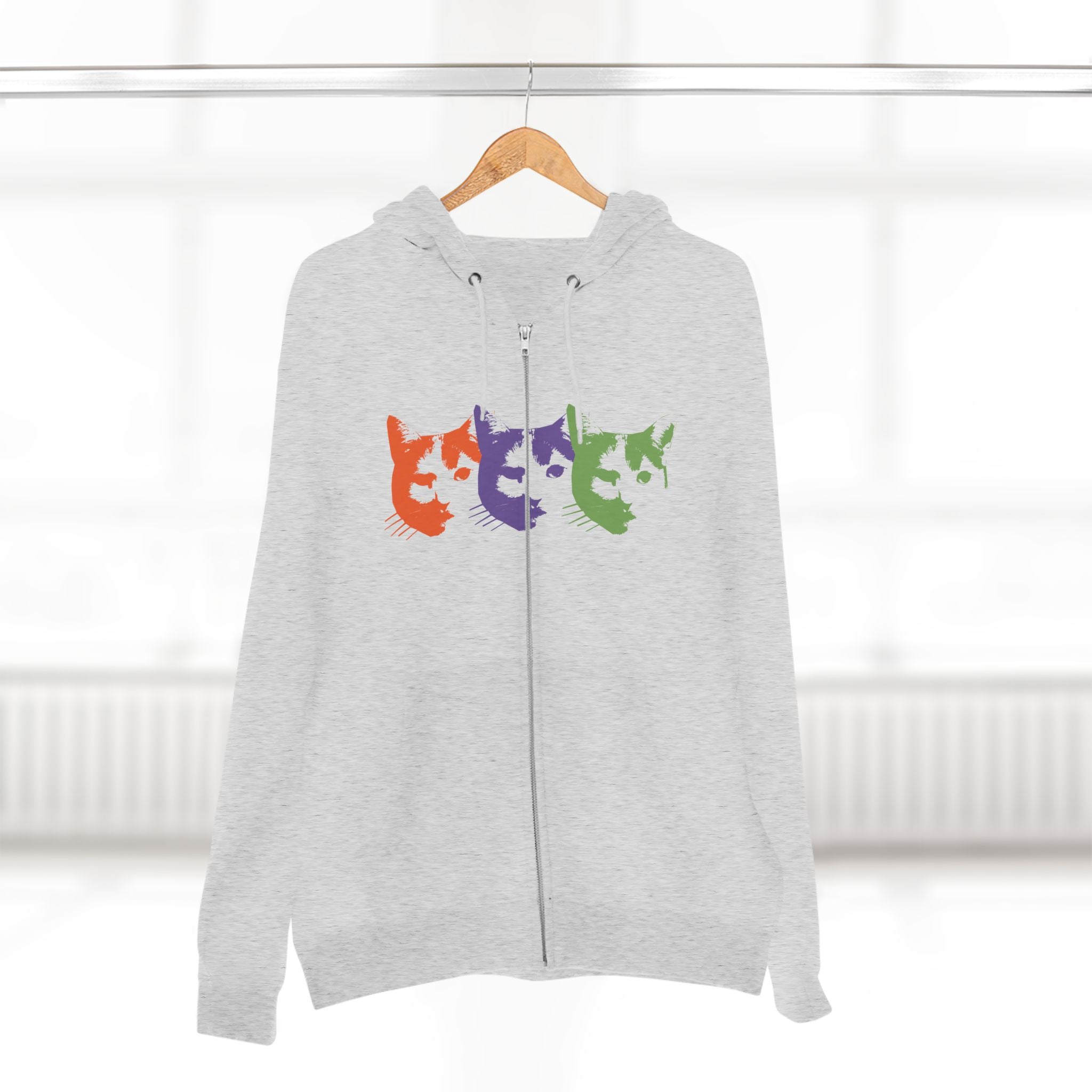 Triple Kitty Unisex Zip Hoodie