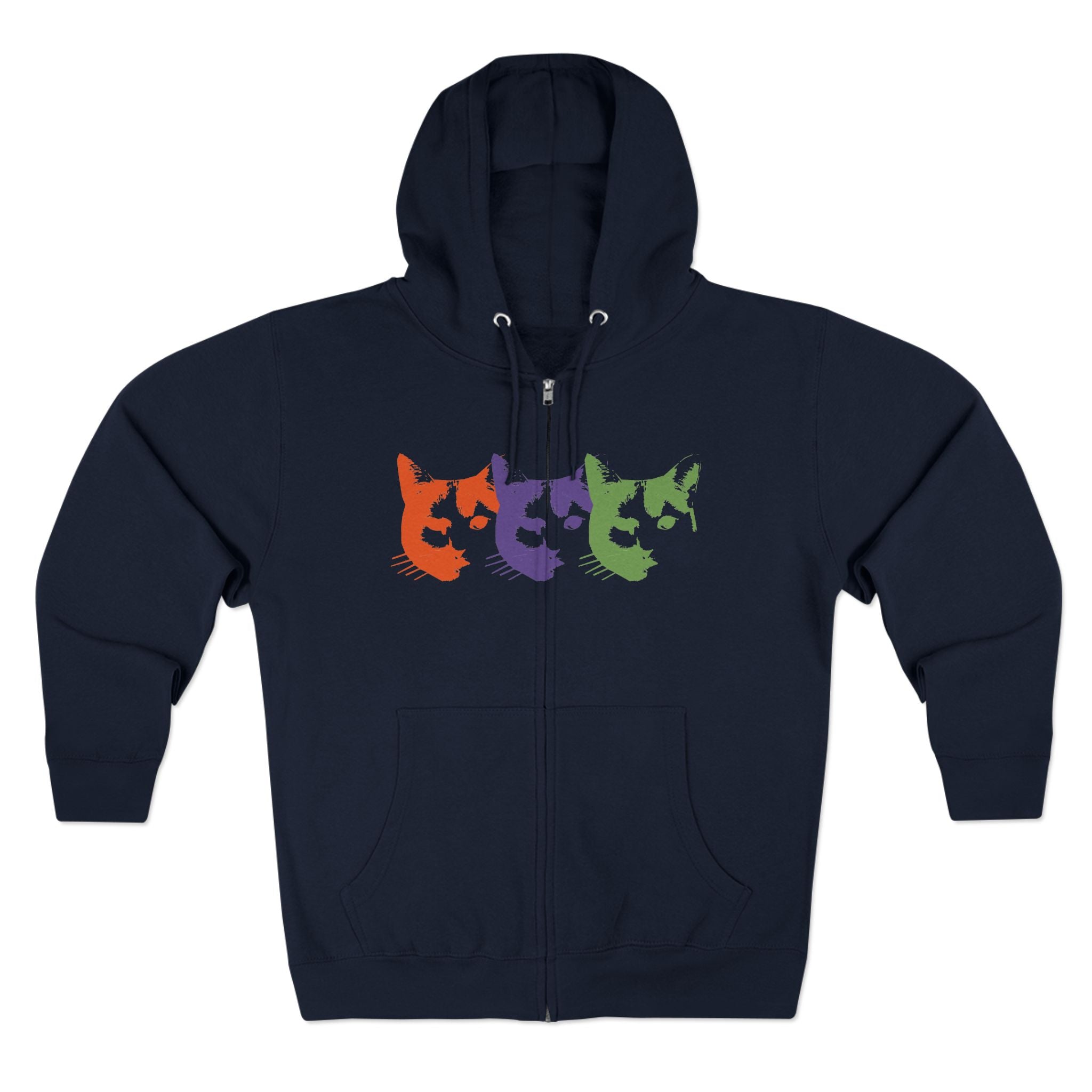 Triple Kitty Unisex Zip Hoodie