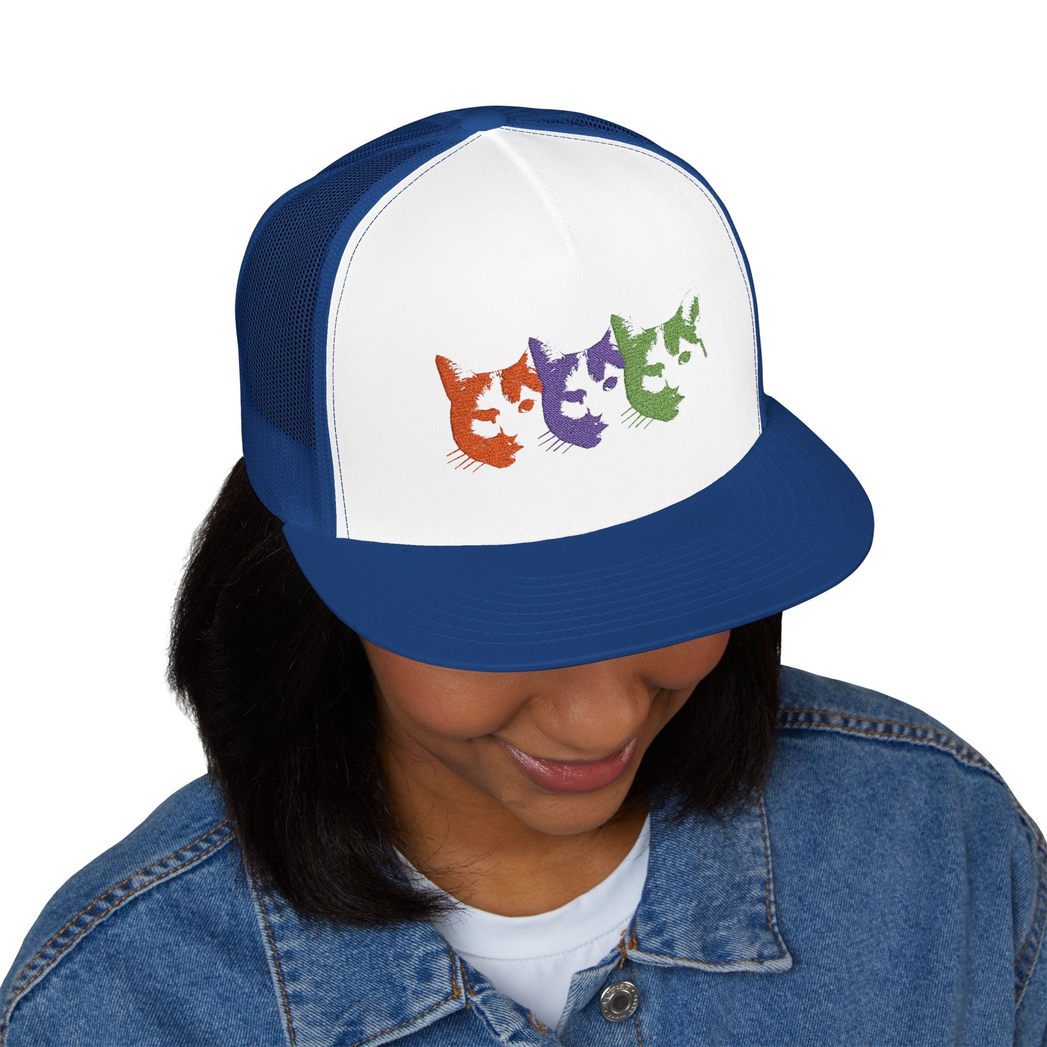 Triple Kitty 5 Panel Cap (Embroidery)