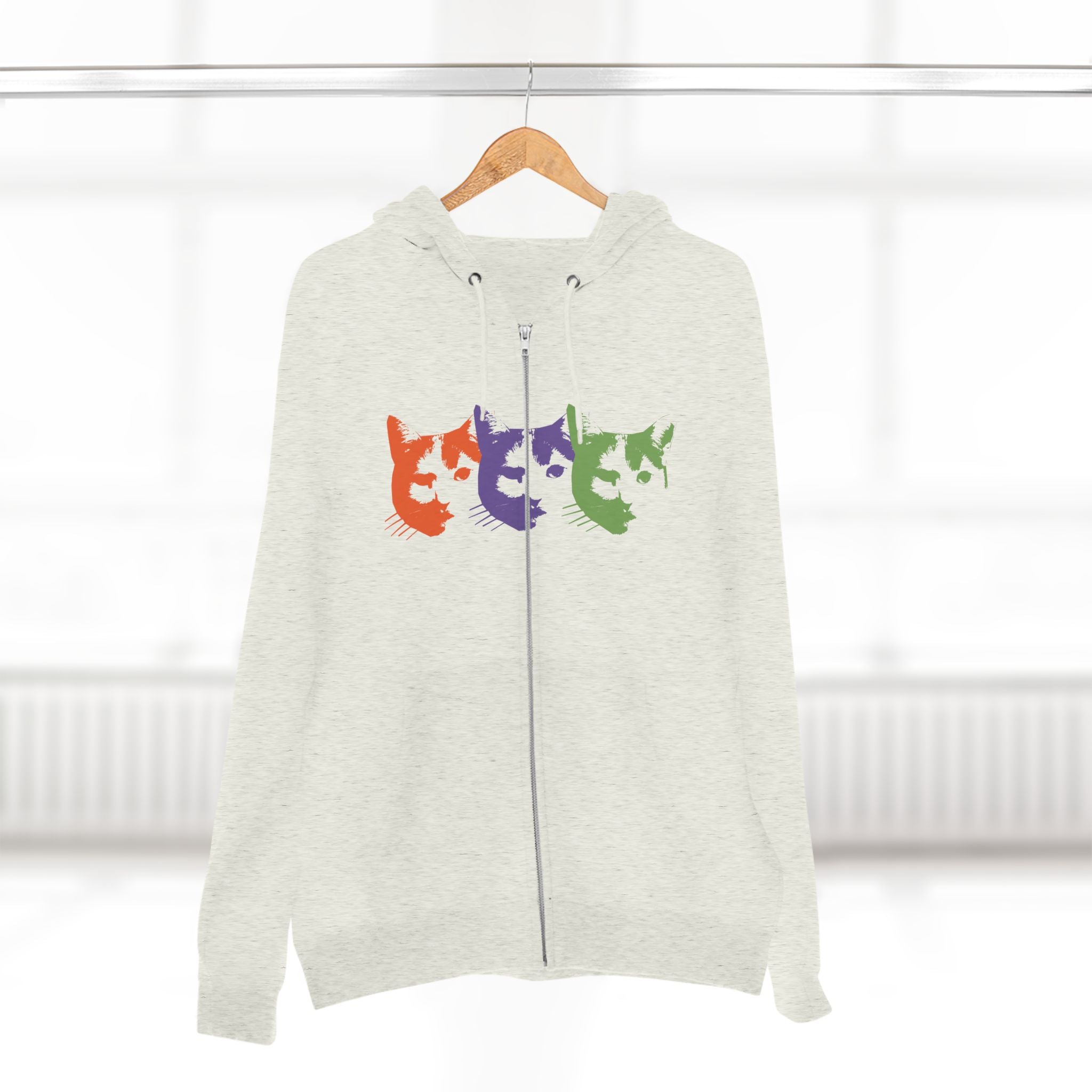 Triple Kitty Unisex Zip Hoodie