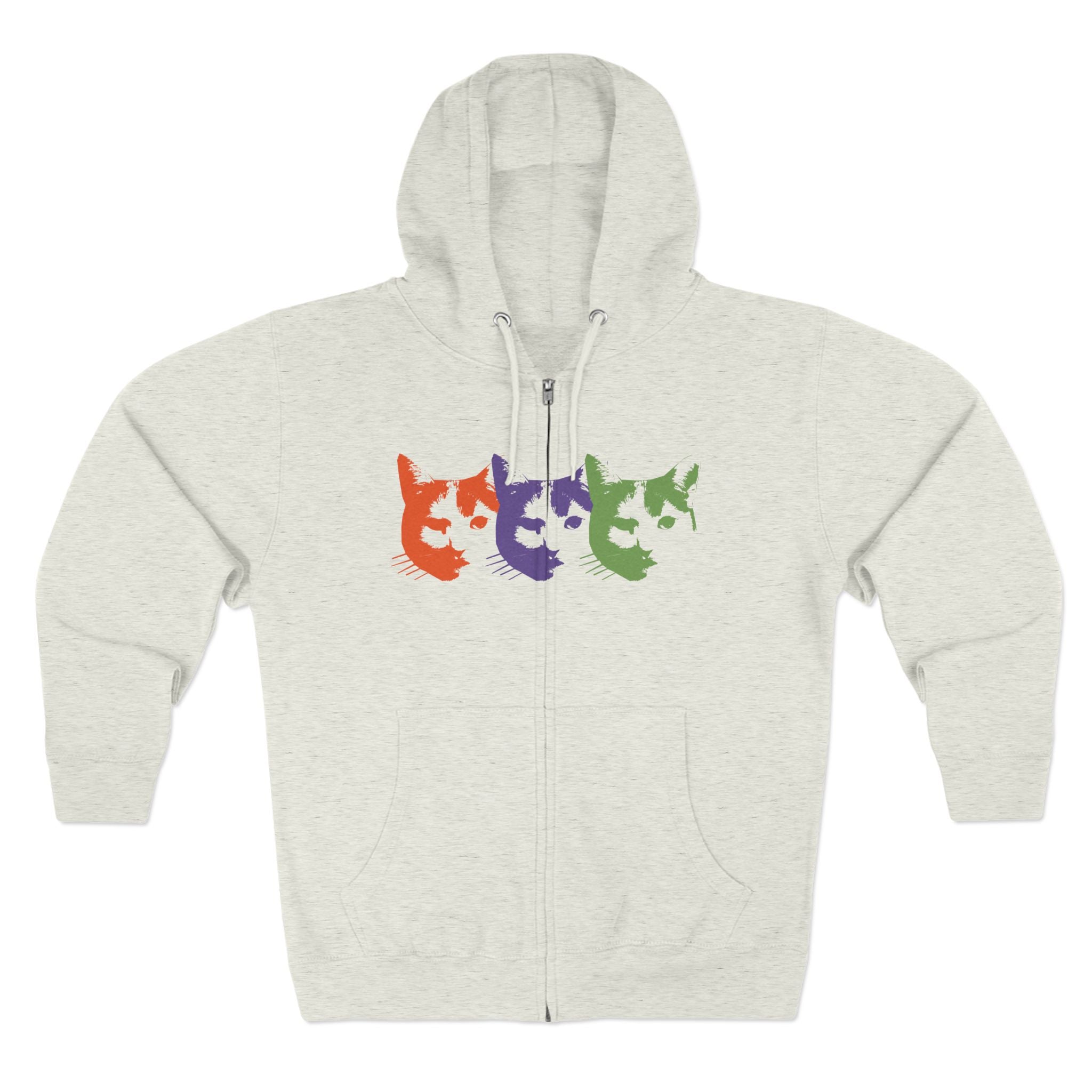 Triple Kitty Unisex Zip Hoodie